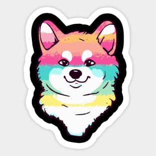 Rainbow Akita Inu Dog Lover Puppy Sticker